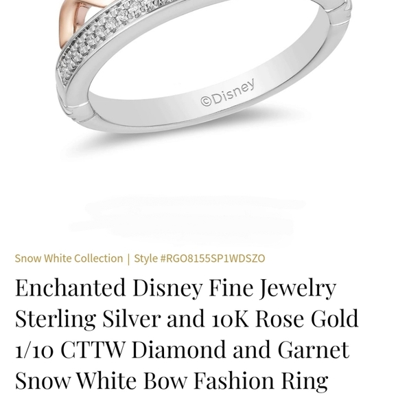 DISNEY ENCHANTED GARNET BOW RING - Picture 5 of 5